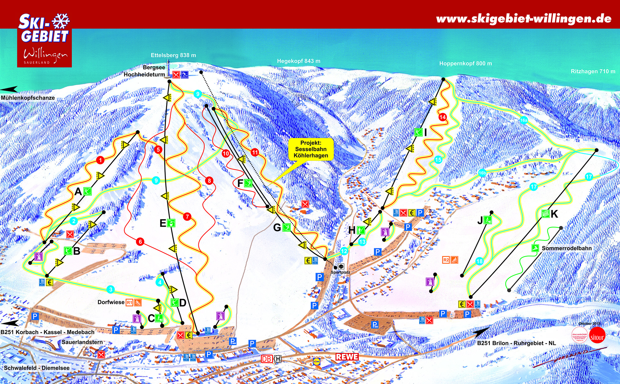 Skikarte des Skigebietes Willingen Skikarte des Skigebietes Willingen